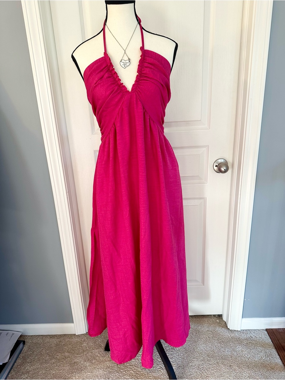 SHEIN Hot Pink Summer Halter Dress – NWOT Women’s Size Medium